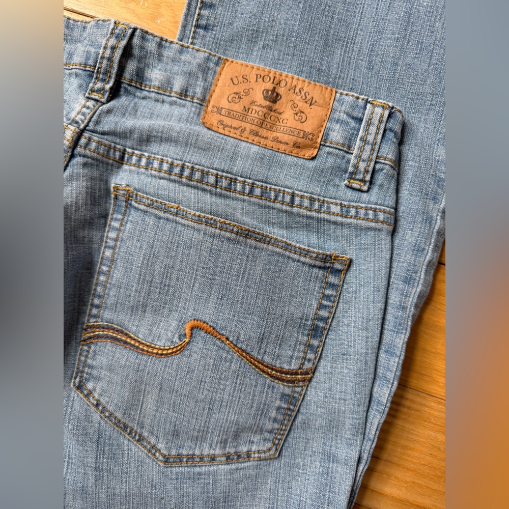 U.S. Polo Assn. Women’s 28” Light Blue bootcut Jeans with Contrast Stitching